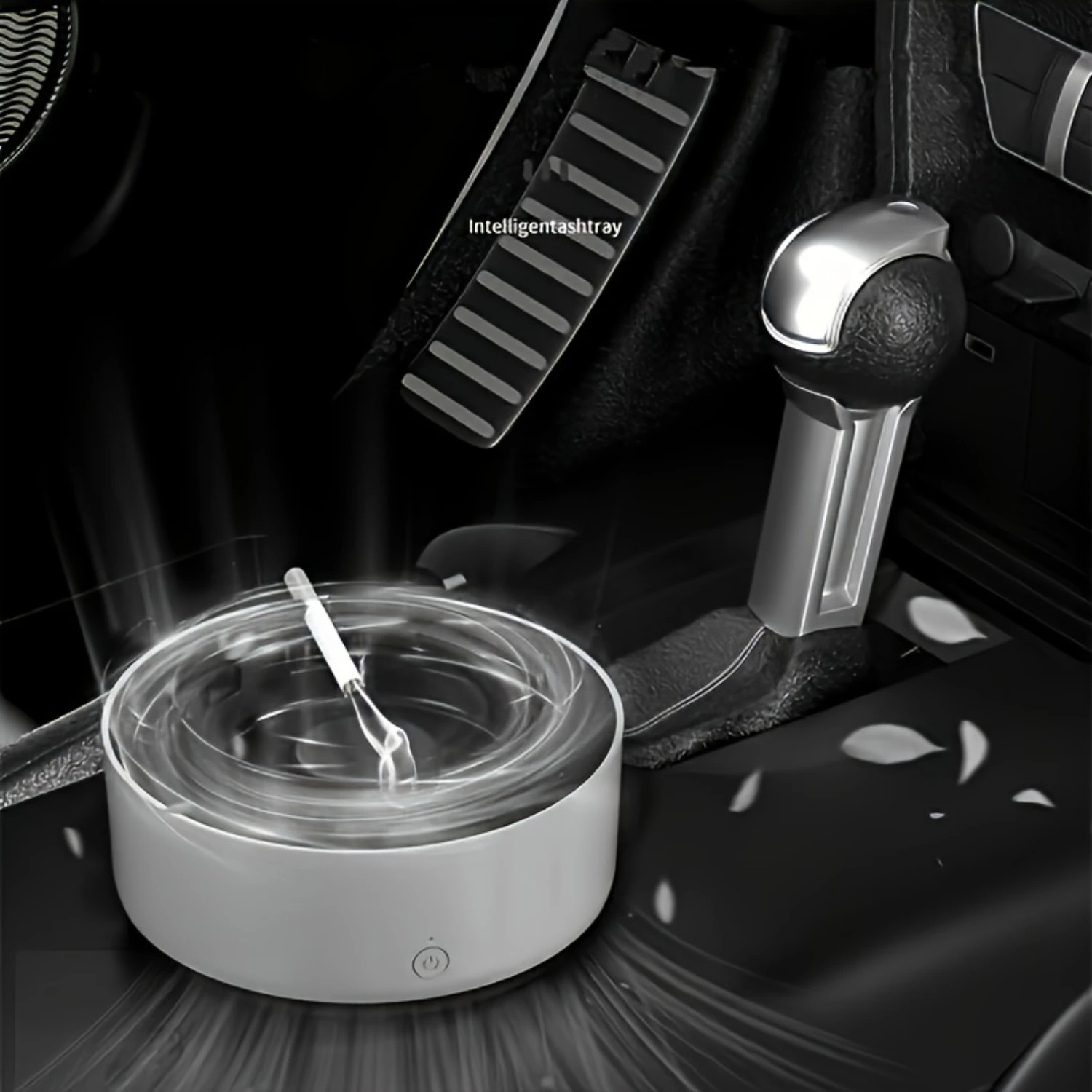 Ashtray Air Purifier with Smoke Inhaling & Odor Removal Feature-Round Plastic Design, Indoor/Office/Car Use-2 AA Batteries