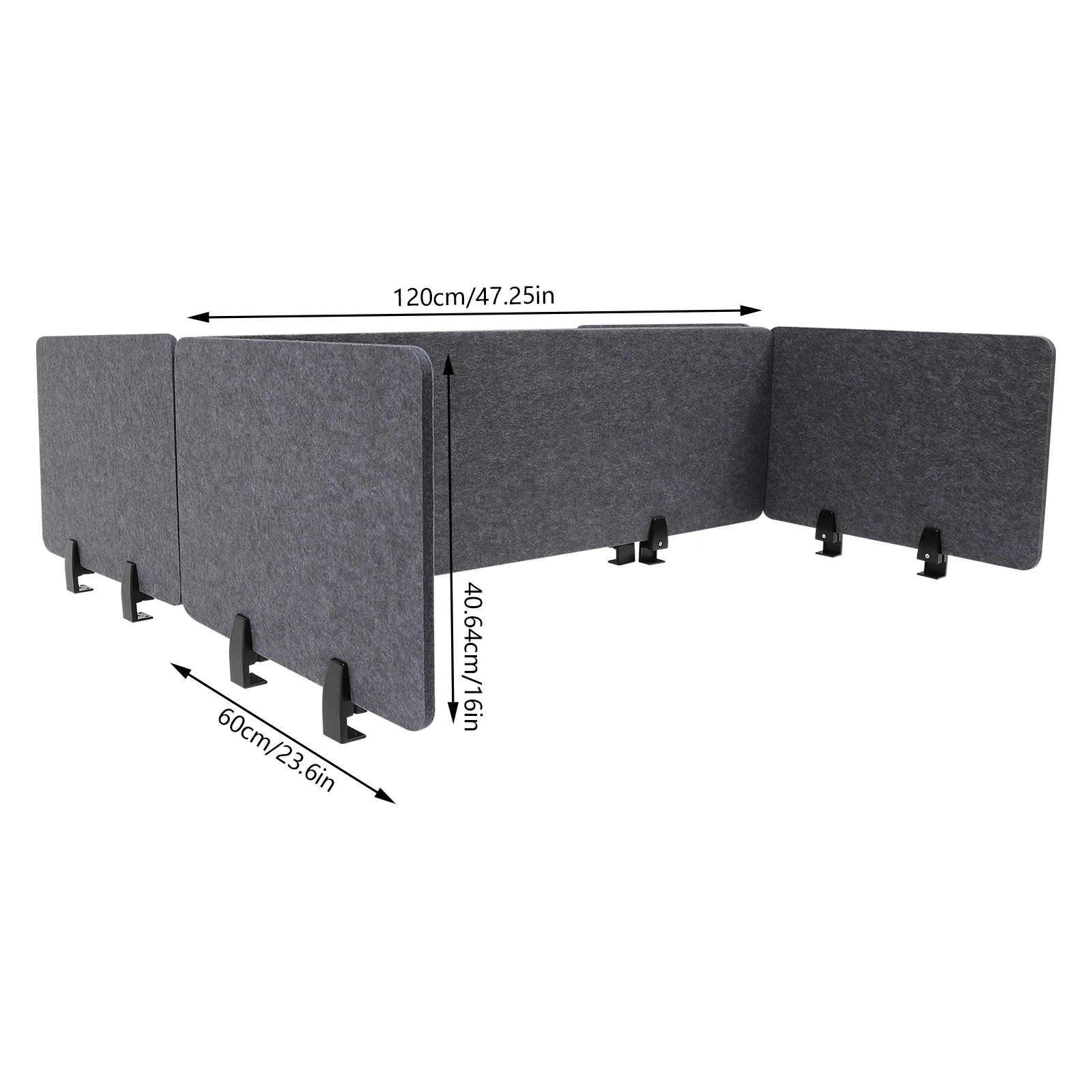 Desk Divider Modern Stand Up Desk Store ReFocus Raw Clamp-On Acoustic Desk Divider Mounted Privacy Panel Sound Blocking Desk 3