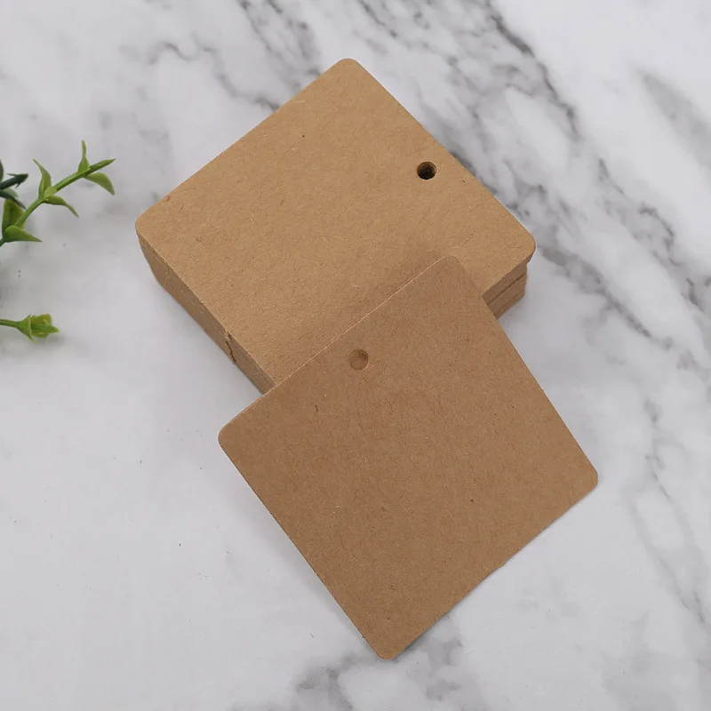 Rectangle Blank Hang Tags Wedding Birthday Party Gift Card Kraft Paper Label Garment Price Tag Baking Packaging Supplies 100pcs gift sealing label cards