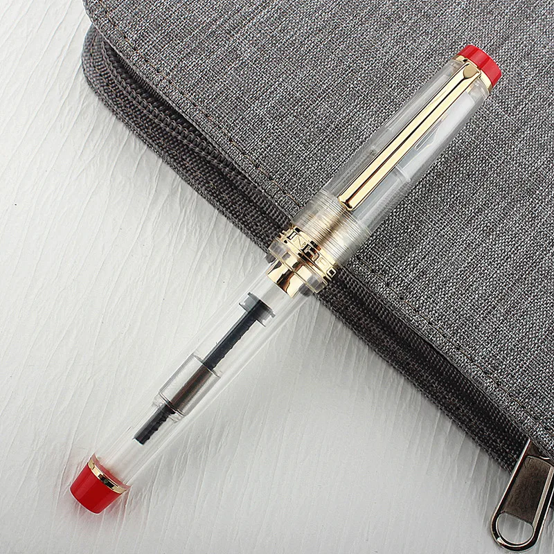 New Jinhao 82 Series Fountain Pen Acrylic F Nib School Office Supplies Business Writing Ink Pens Gold Clip Transparent Series