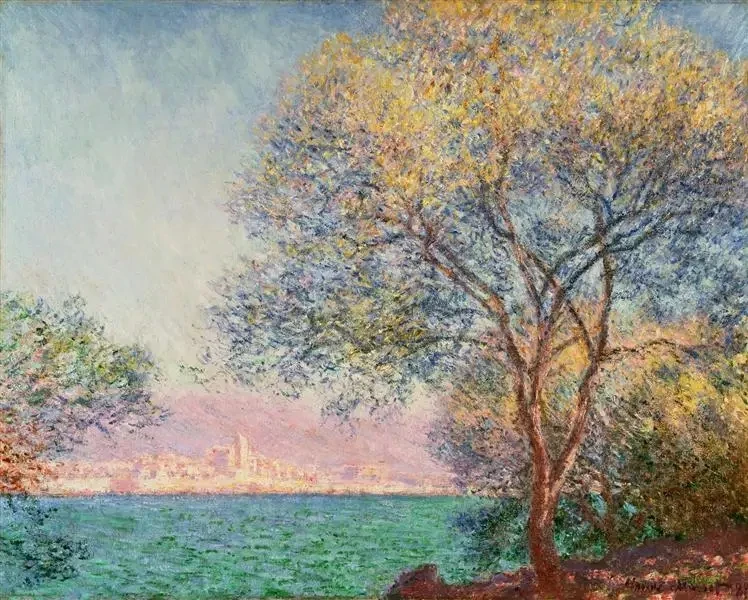 

Antibes in the Morning,1888 by Claude Monet Oil Painting on Canvas Masterpiece Copy Impressionism Wall Art for Bathroom Handmade