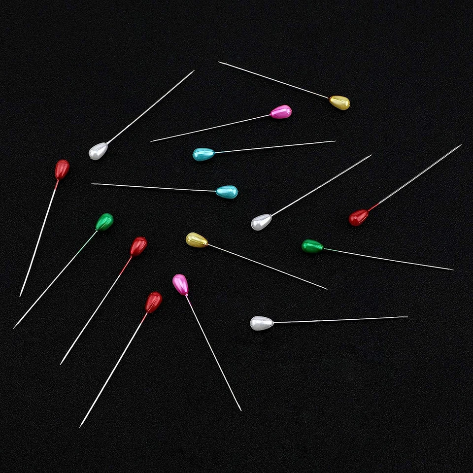 100 Spille Da Cucito Con Testa A Goccia Perla Bianca – 5,1 Cm, Aghi In Acciaio Inox, In Scatola, Per Bouquet E Fai Da Te - 3