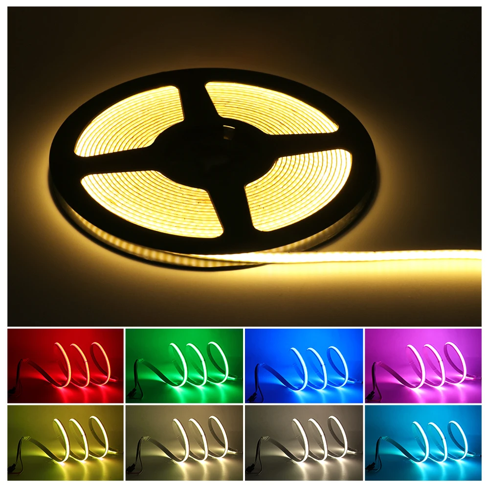 DC 12V 24V COB Strip 320Leds/M White/Pink /Yellow /Ice Blue S7b7c1c7071f04b7bafbf6ce56cc6c60cl