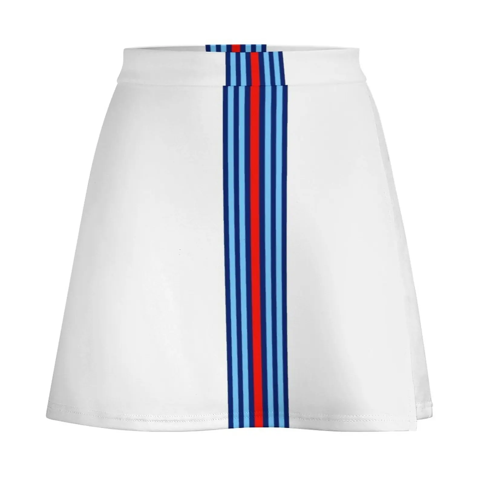 Racing Stripes White Background Mini Skirt skirts for woman womens skirts skirts for womens 2024