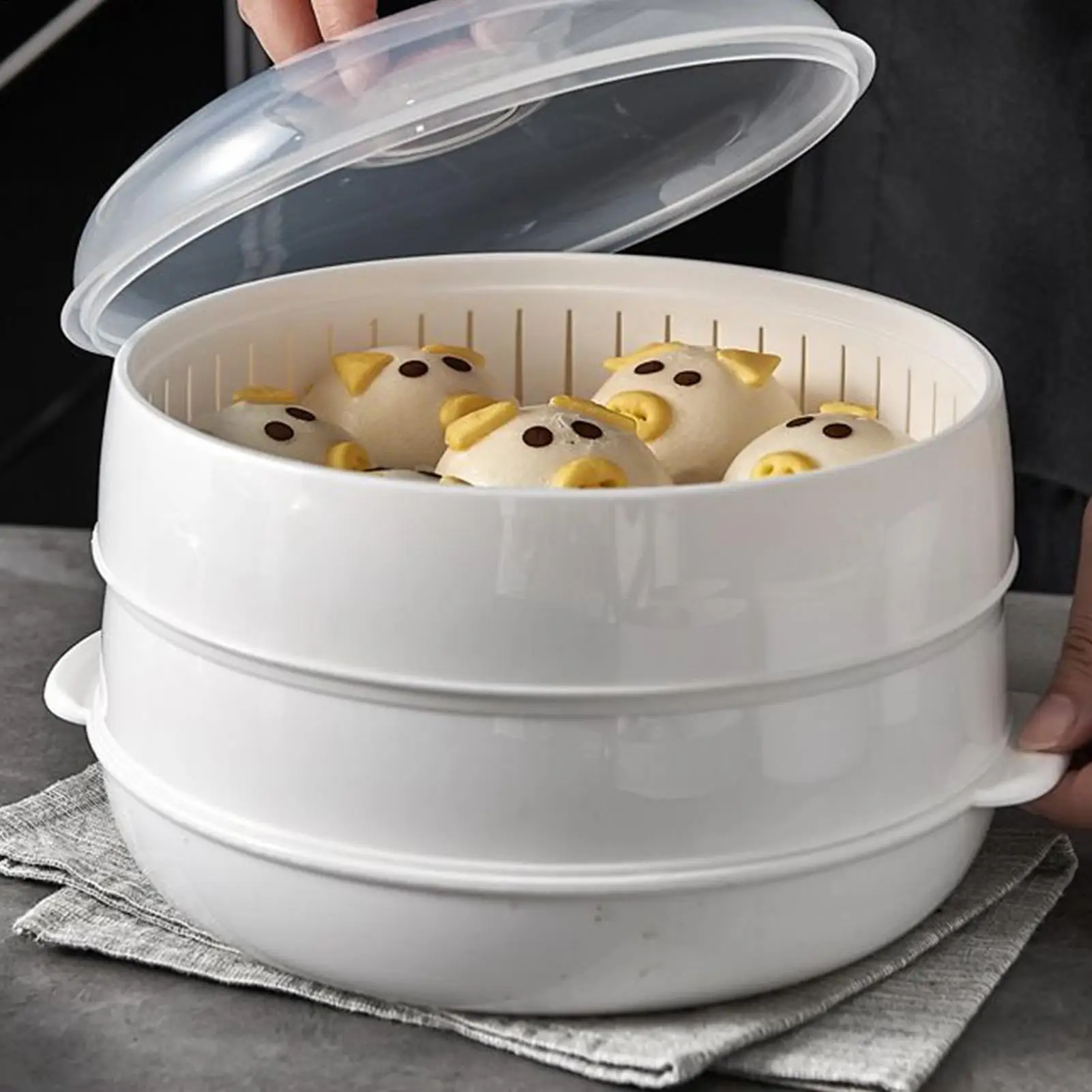 2025 Microwave Oven Special Steamer Steamed Bun Dumpling Container Steamed Rice Multi Layer Steamer Plastic Steamer