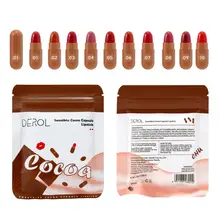 

DEROL 10pcs/bag Chocolate Mini Capsule Lipstick Velvet Matte Waterproof Long Lasting Portable Lip Makeup TSLM1 Dropshipping