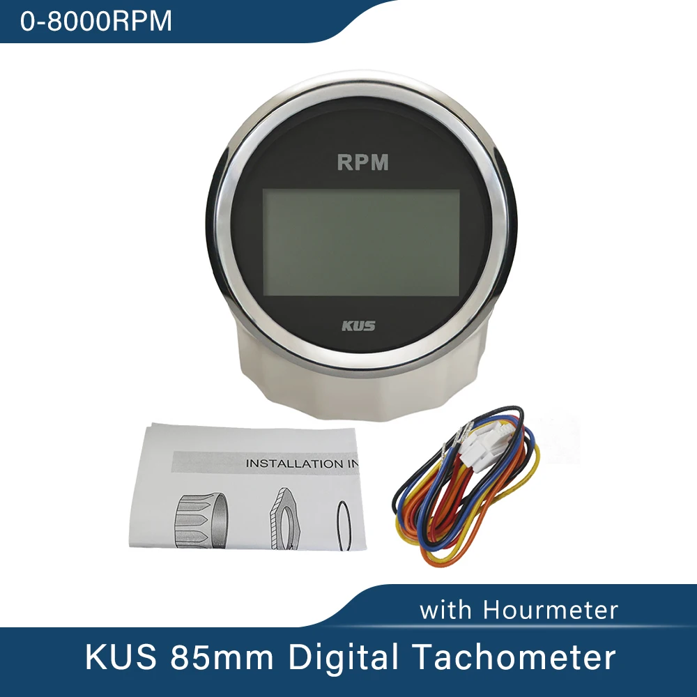 Contagiri Marino ELING 85mm - 8000 RPM, Con Contaore E Allarme, Retroilluminazione, Impermeabile IP67 - Foto 4