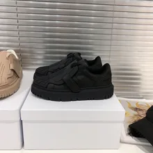  Women's White Shoes Summer New Thick-soled Heightened Casual  Sneakers Round Toe Flat  