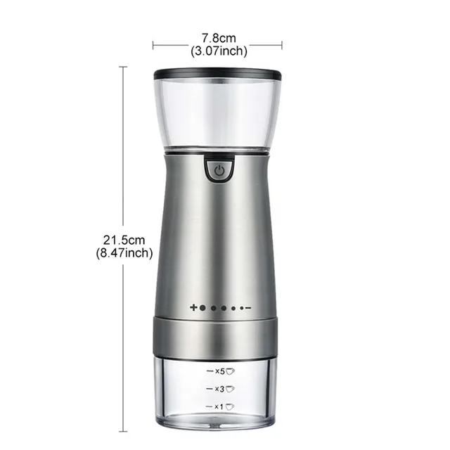 Coffee Grinder USB Electric Pepper Mill Portable Adjustable Handheld Coffee Bean Grinding Machine_voghion.com