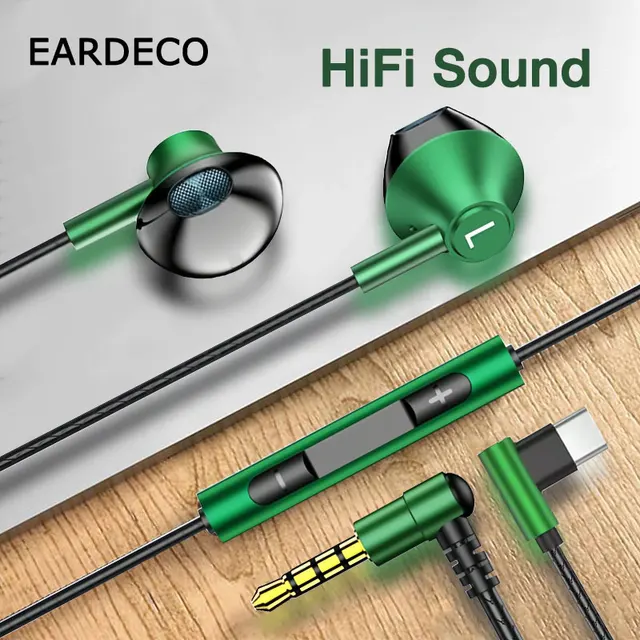 EARDECO 3.5mm Wired Headphones Bass Wired Earphone Earbuds In Ear Headphone Headset with Mic Stereo Wire Music Phone Earphone