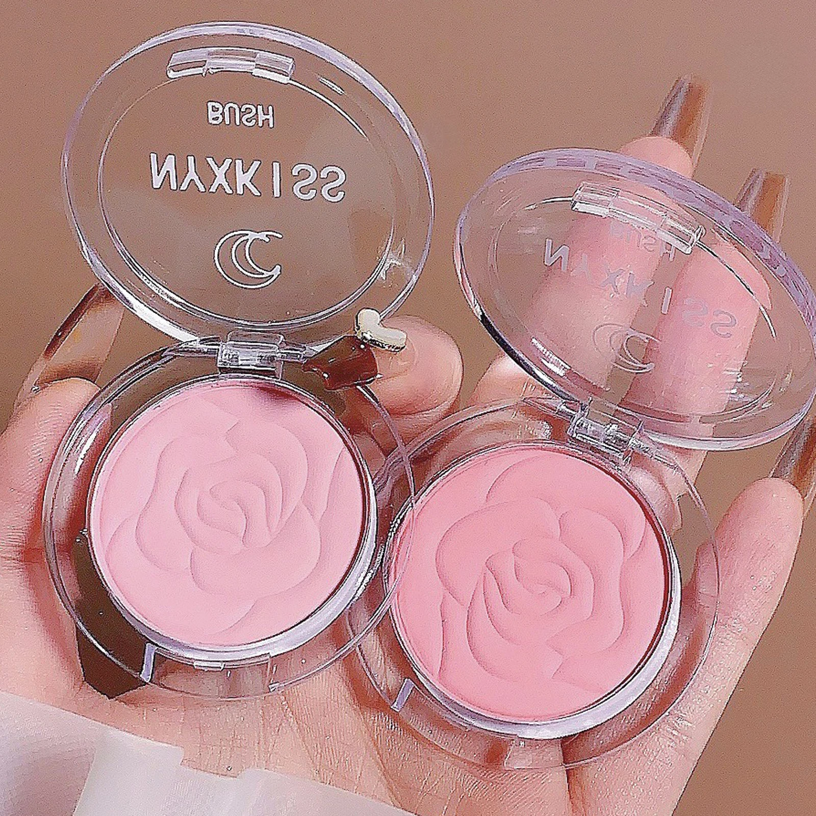 Blush Palette Embossed Petals Peach Pink Orange Tint Makeup Cheek Contour Rouge Cosmetics Long-lasting Face Brightens