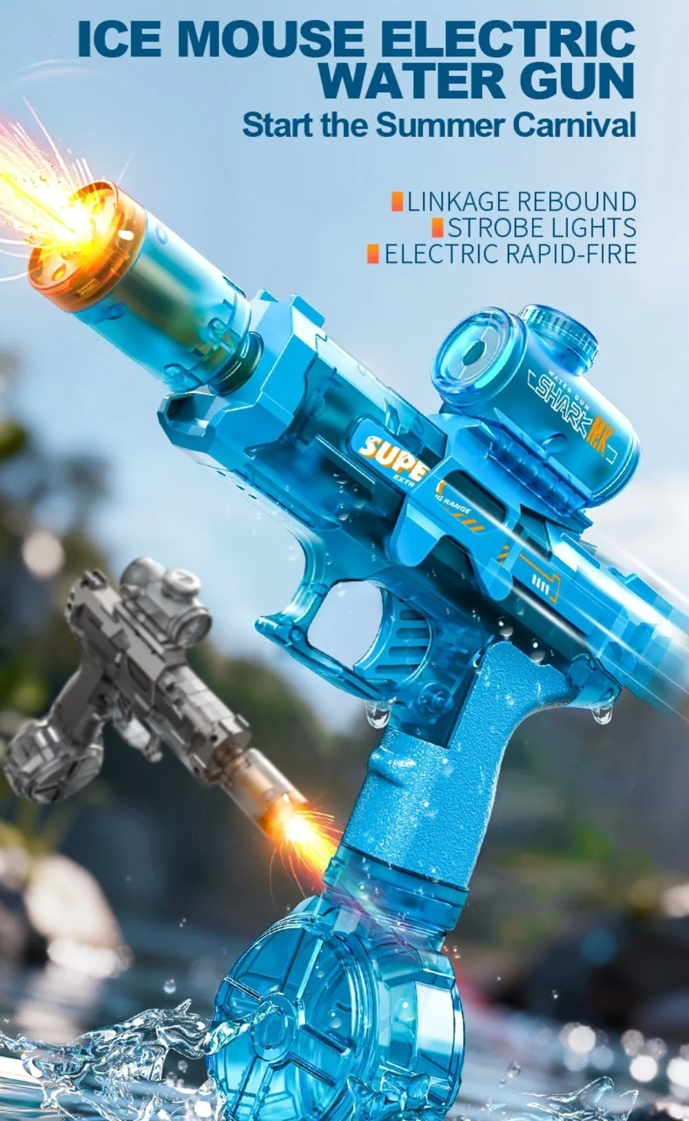 Electric Water Gun With Linkage And Shell Ejection For Kids_voghion.com