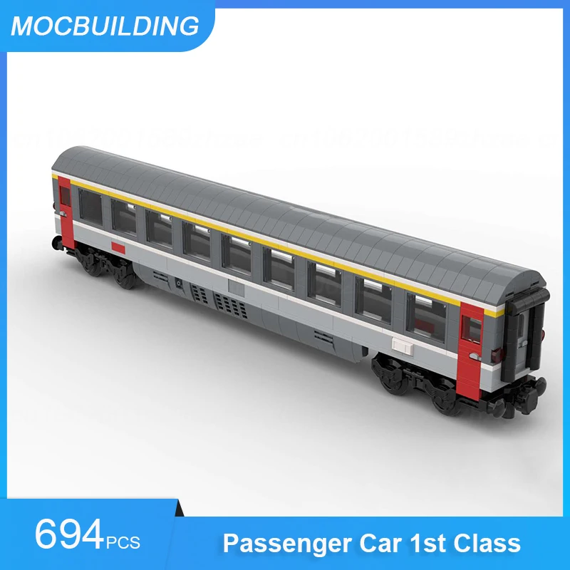 MOC Bausteine Passagierwagen 1. Klasse Zugmodell DIY Zusammengebaute Bausteine Transport Lernspielzeug Sammlerstücke Geschenke – Detail 5