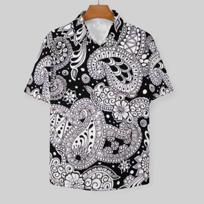 

Hawaiian floral short sleeved shirt, men's loose and versatile, summer thin shirt, trendy and stylish handsome jacket