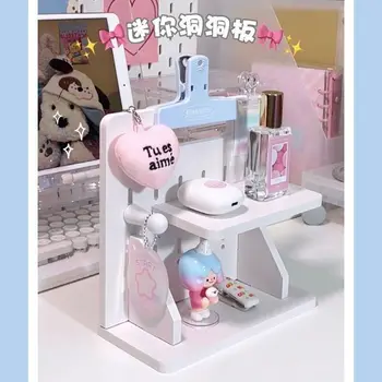 Organizer da scrivania in stile Ins, mensola da scrivania, pannello forato, organizer per oggetti vari, espositore per bambole da scrivania per dormitorio studentesco, decorazioni per la casa