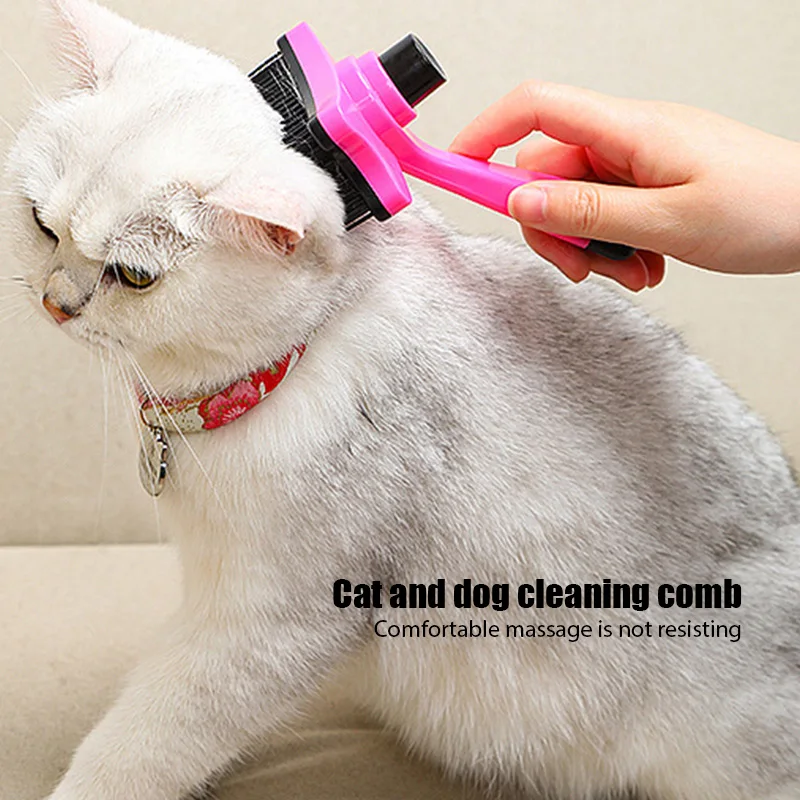

Pet Hair Removal Comb Dog Brush Self Cleaning Remove Hairs Slicker Comb For Cat Wool Brush Hair Remover Pets Cat Accessories