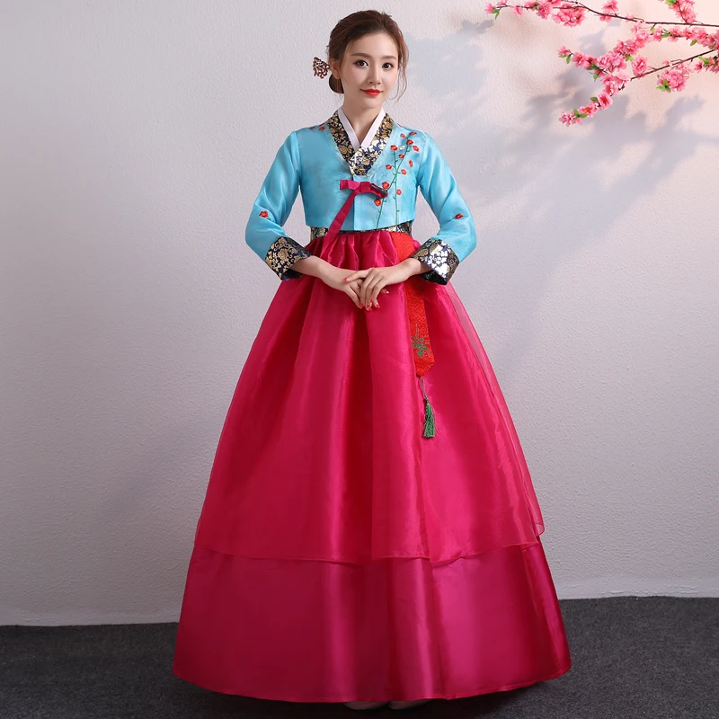 Korean Hanbok Traditional Performance Costumes for Women Elegant Hanbok Palace Korea Wedding Oriantal Dance Costume