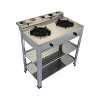 New Type Free Standing 150mm Heavy Duty Cast Iron Burner Double Burner Gas Cooktop Stainless Steel Auto Ignition Gas Stove 1