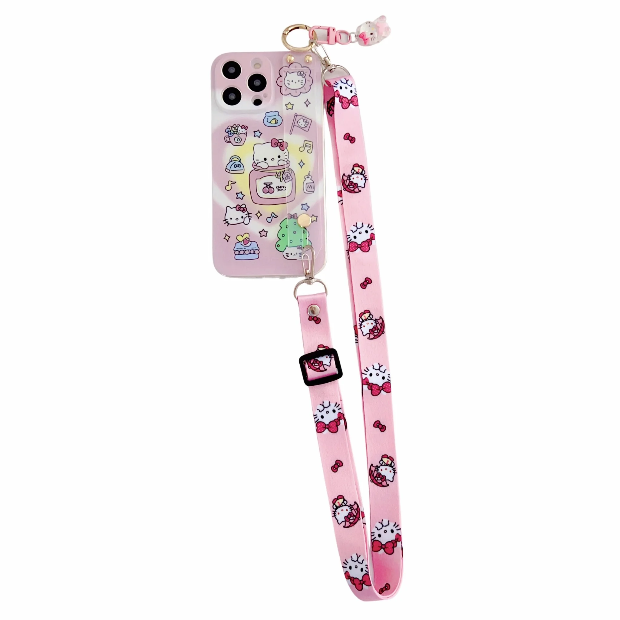 thumbnail image 1 of For Samsung Galaxy A13 A33 A53 A73 A04s A24 A34 A54 A14 A12 A52 A32 A42 A02s A22 A03s Kitty Melody Case Wrist Strap Ornament, 1 of 5