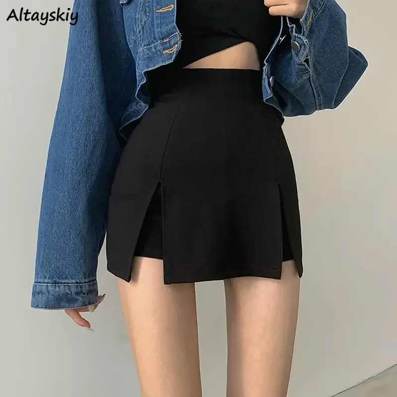 

Skirts Women Black Fashionable Bodycon Ins All-match Streetwear Summer Female Asymmetrical Mini Sexy Korean Chic Kpop Faldas Y2k