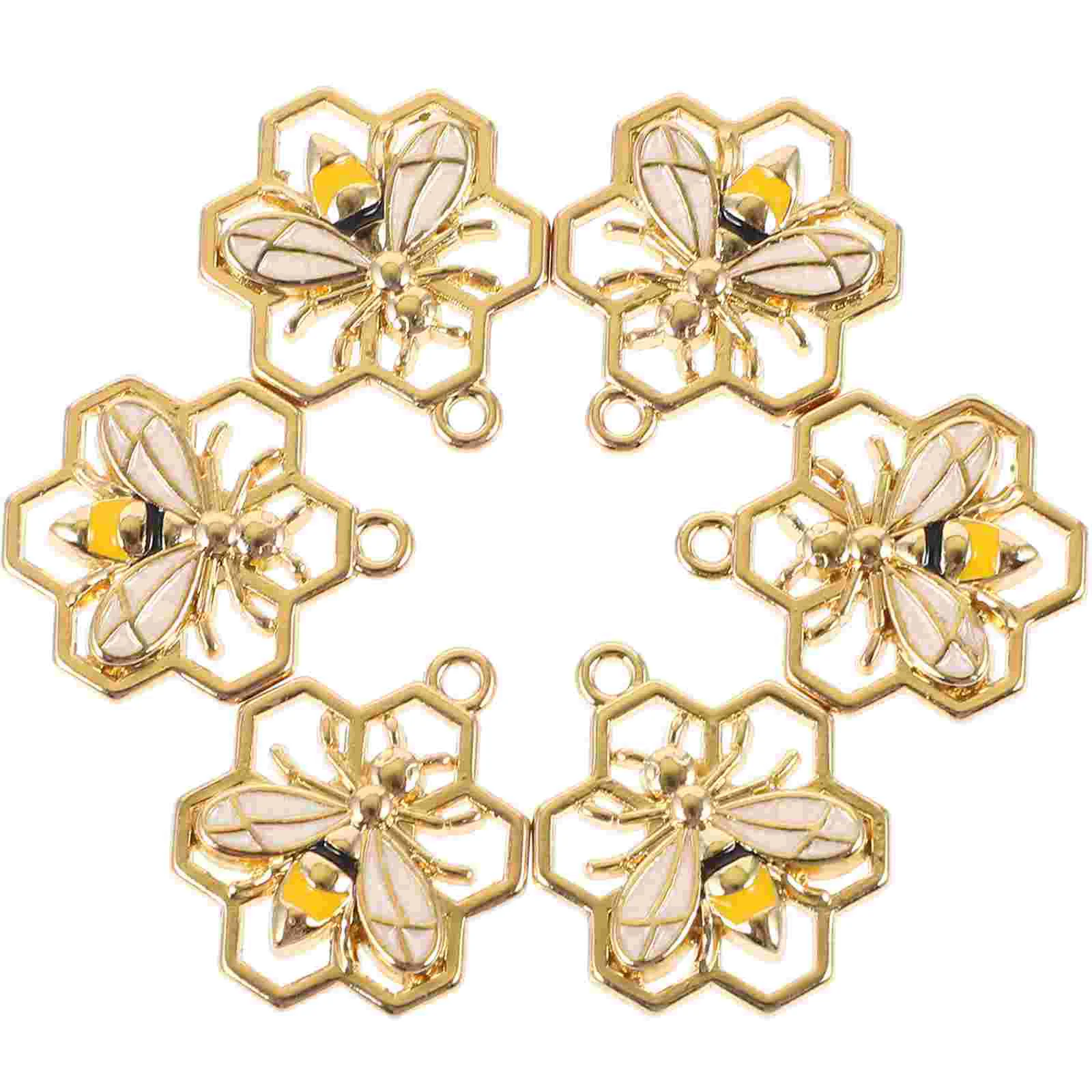 

6 Pcs Animal Bee Accessory Pendant Miss Choker Necklace Metal Honeybee Charms DIY Making