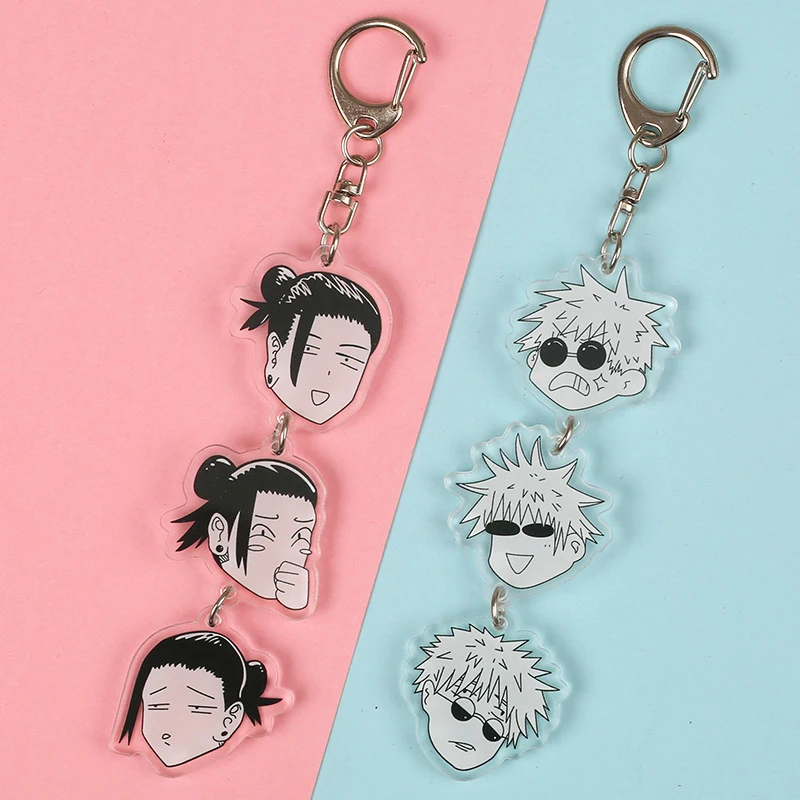 Anime Jujutsu Kaisen Keychain Fashion Gojo Satoru Geto Suguru Key Chain Man Women High Quality Key Ring Cosplay