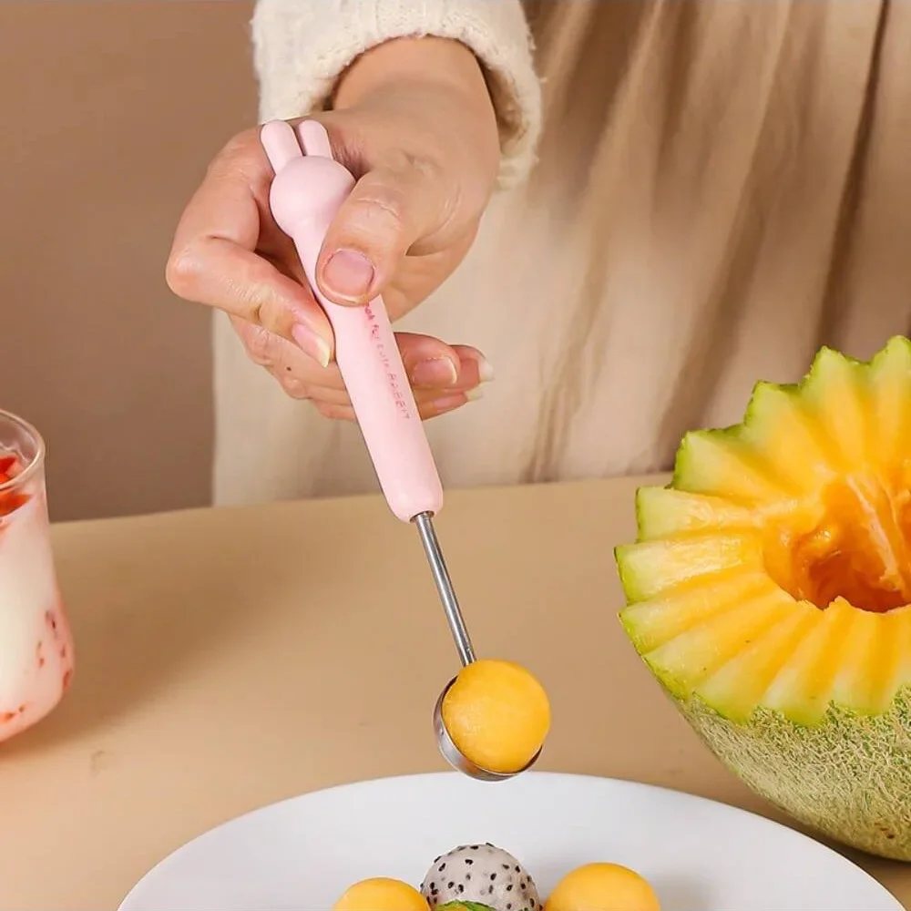 2PCS/set Multifunction Fruit Carving Knife Watermelon Ice Cream Dig Ball Scoop Fruit Carving Knife Cutter Scoop Gadgets