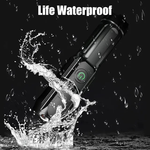 Мощный светодиодный фонарик, перезаряжаемый USB 18650, водонепроницаемый зум, рыбалка, охота, кемпинг, 100 000 люмен, тактический фонарик, светодиодный FL 4