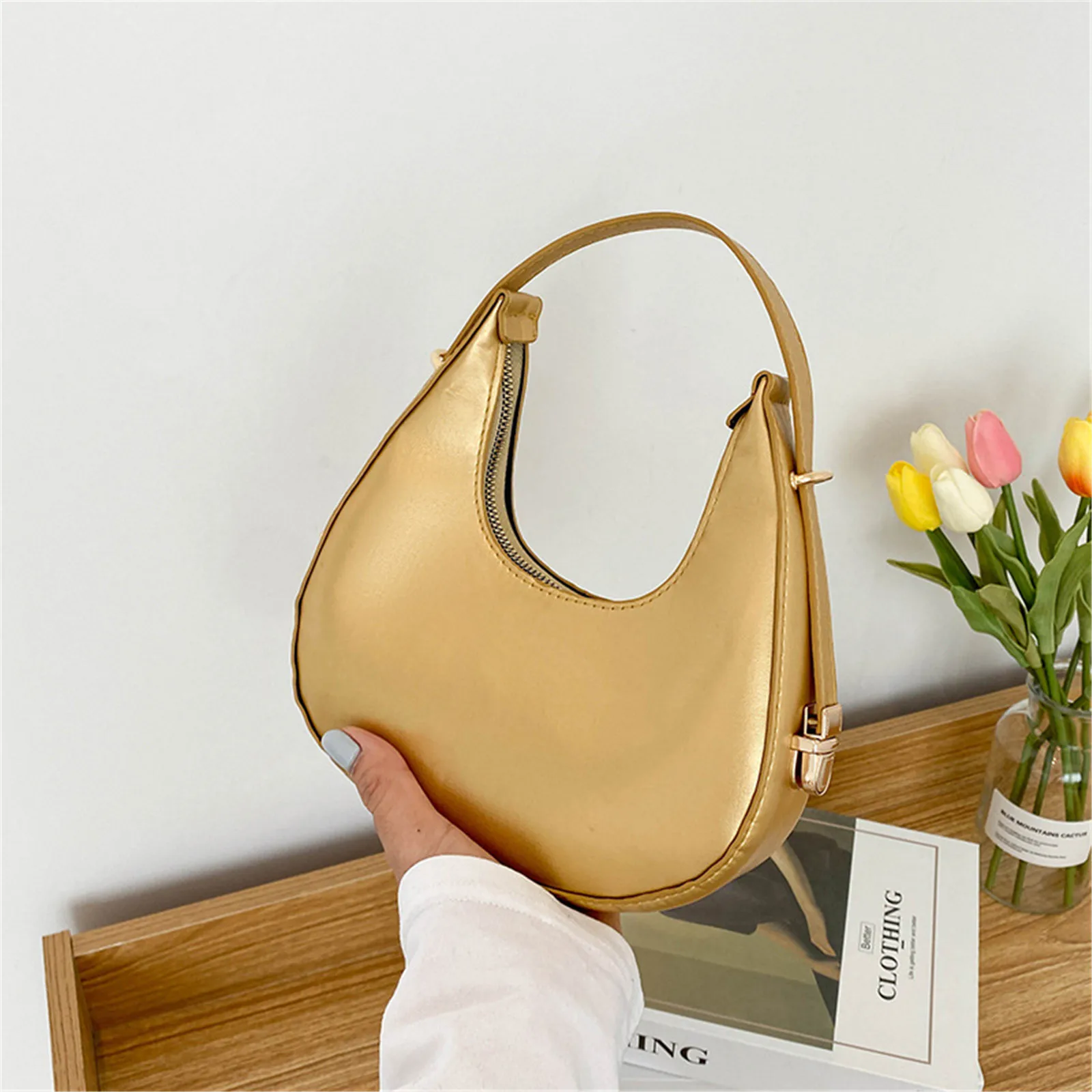 Fashion Stone Pattern Shoulder Bag - Adjustable Strap