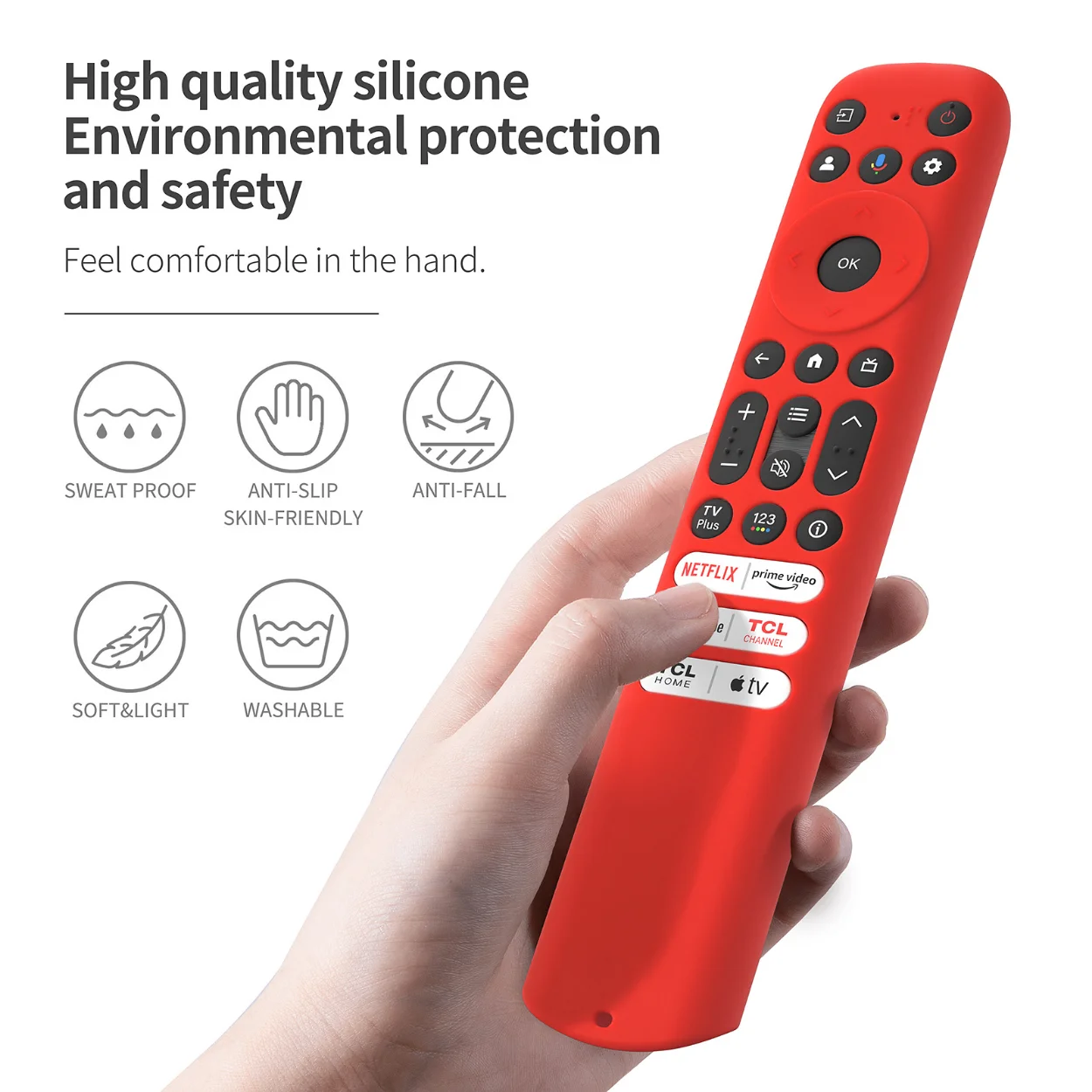 Remote Control for TCL Smart TV RC813 RC923 FMB3/RC902V FMR1 FMR4 FMR5 TVs Remote Protection Cover Silicone Protective Case silicone remote case silicone remote sleeve silicone remote cover silicone case protector remote controller cover