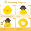 Car Rubber Duck Ornaments Yellow Duck Car Dashboard Decorations with Musical Instruments Mini Top Hat Guitar Sunglasses Necklace 4