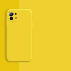 Luxury Shockproof Silicone Matte TPU Phone Case - Soft Protective Cover for Mi 11 lite (Yellow)