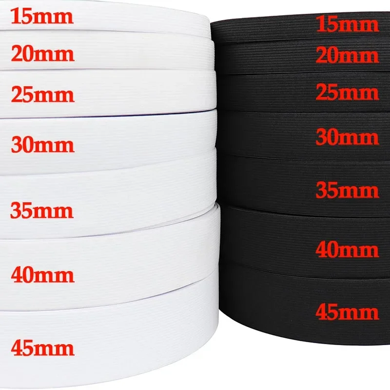 5m Flat Elastic Rubber Band for Sewing Clothing Pants Stretch Belt DIY Sewing Fabric-width 3-60mm