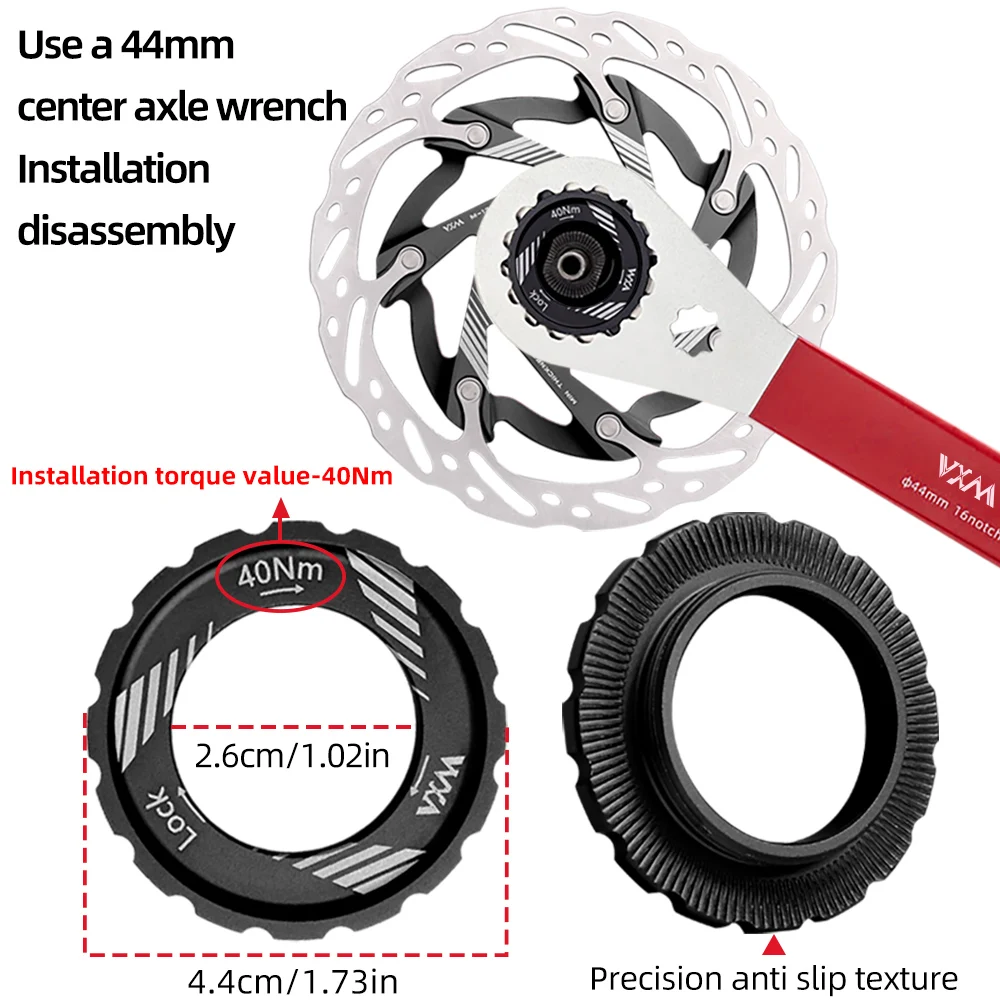 Bike Rotors VXM Road Bicycle Center lock Disc Brake Rotor Pads CNC Aluminum Alloy 140mm 160mm Cycling Discs Parts