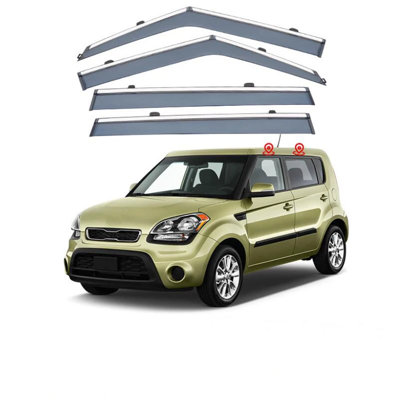 Window Visor Rain Guard Side Window Deflector Weather Shield For Kia