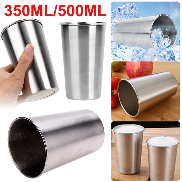 350 500ML Stainless Steel Cups with Juice Beer Glass Portion Cups