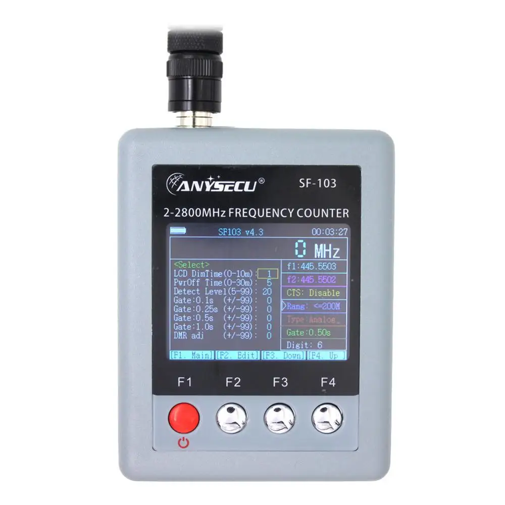 ANYSECU SF-103 주파수 카운터, 2MHz-2800MHz CTCSS/DCS 주파수 측정기, DMR 및 아날로그 휴대용 양방향 라디오 트랜시버, 2 세대 