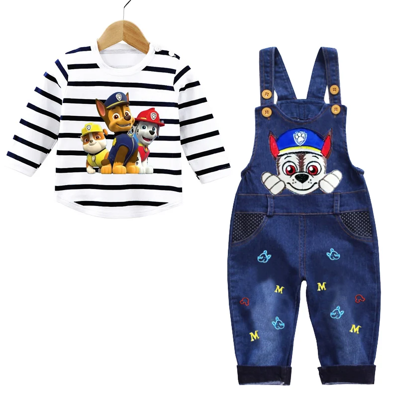 thumbnail image 1 of Conjunto de ropa de 2 uds para bebé recién nacido de 0 a 3 años, camisa de manga larga de la Patrulla Canina, mono, pantalones, conjunto infantil para niño pequeño, 1 of 4