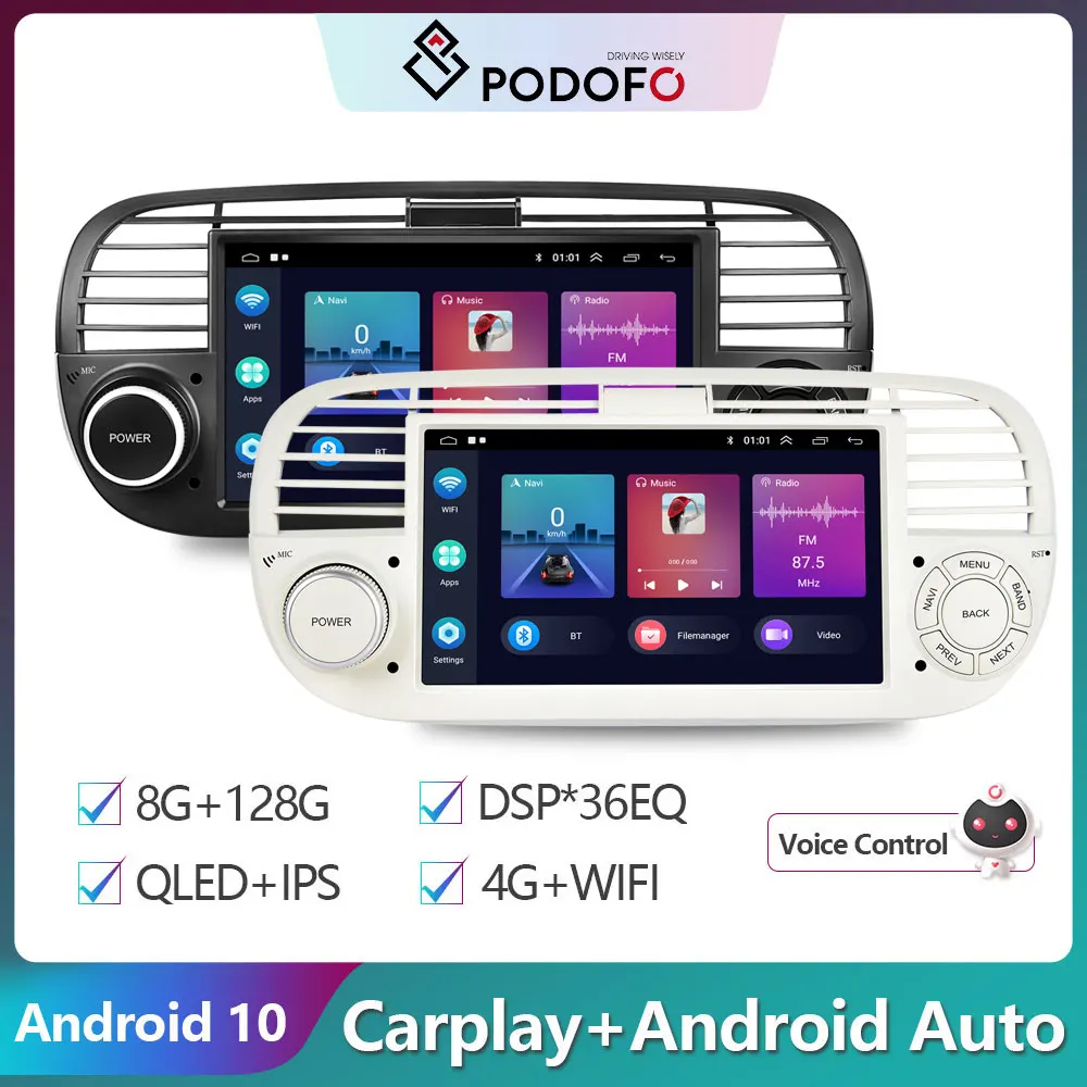 Buy Wholesale China Podofo 7'' Android 13 Car Radio Autoradio With Carplay  & Android Auto Gps Wifi Bt Fm Rds Hifi Canbus For Fiat 500 2007-2015 & Car  Radio For Fiat 500