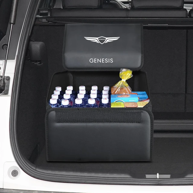 Boîte de rangement pliable pour coffre de voiture, sac de voyage en cuir,  Genesis G70, G80