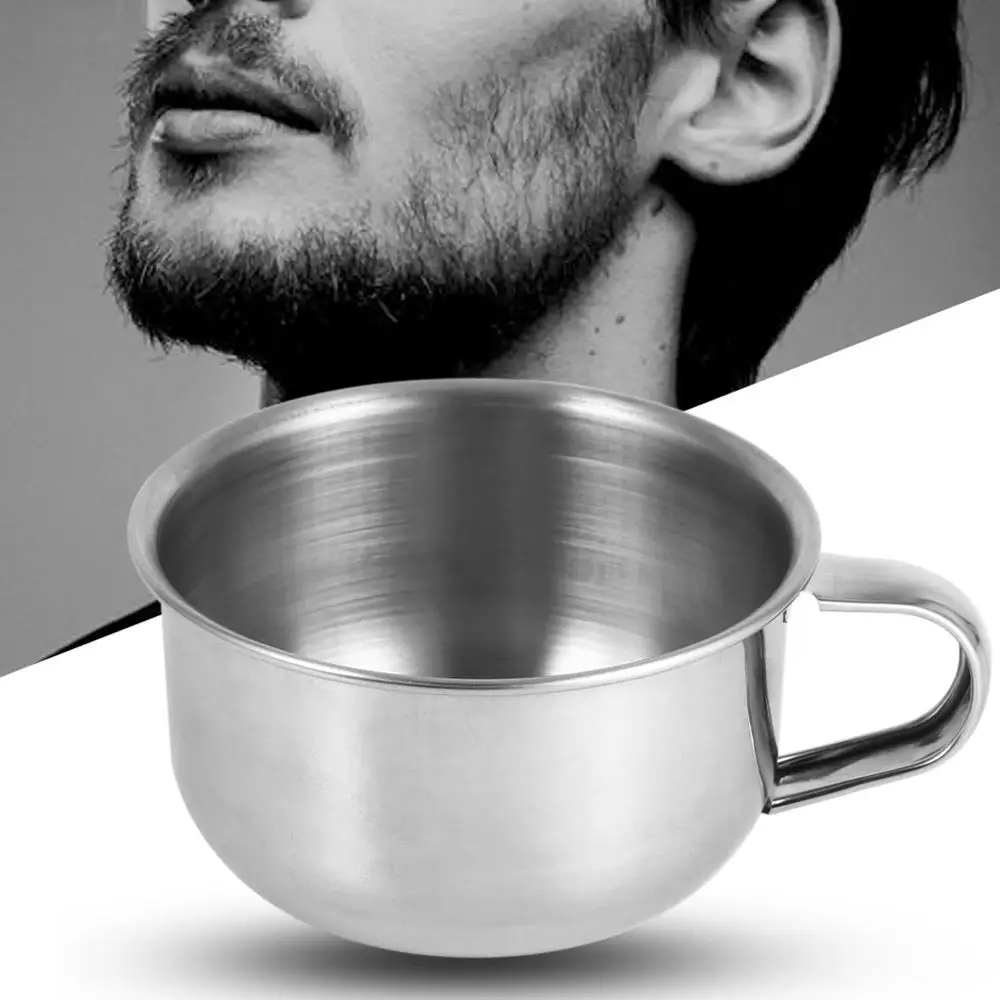 New Stainless Steel Metal Shaving Bowl Cup Shaving Container Barber Men's Shaving Bowl With