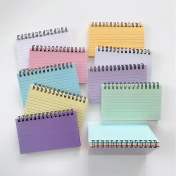 Bview Art Blocco colore Tearable Coil Notebook Note adesive Indice Scheda Notebook Wordbook Piccolo taccuino