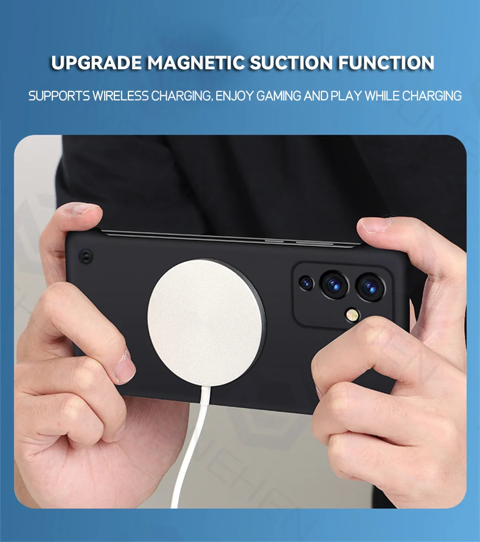 Ultra-Thin Frameless Magnetic Case - Slim Hard Matte Cover Compatible with Magsafe