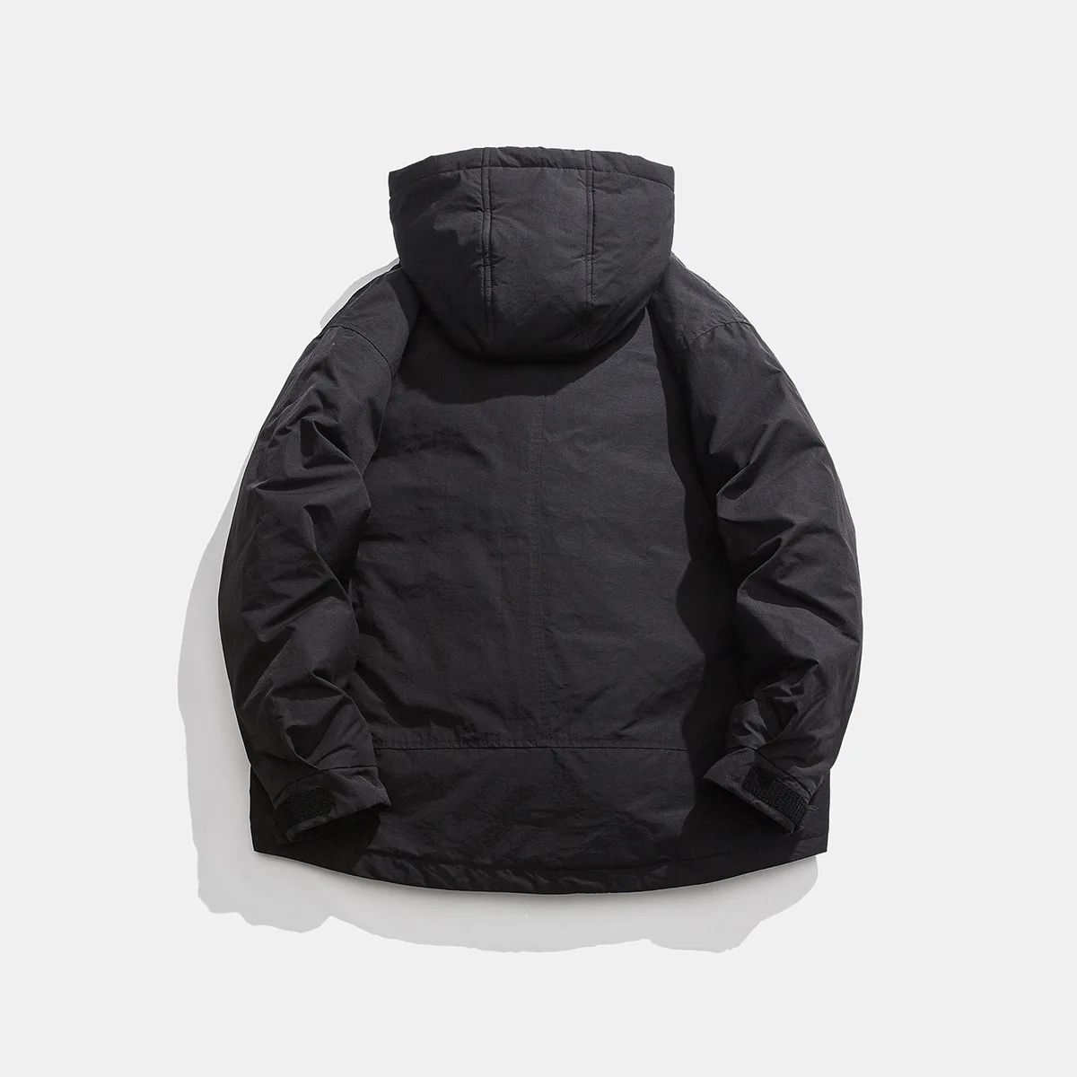 Vintage Winter American Outdoor workwear for men and women, hooded solid color loose down jacket