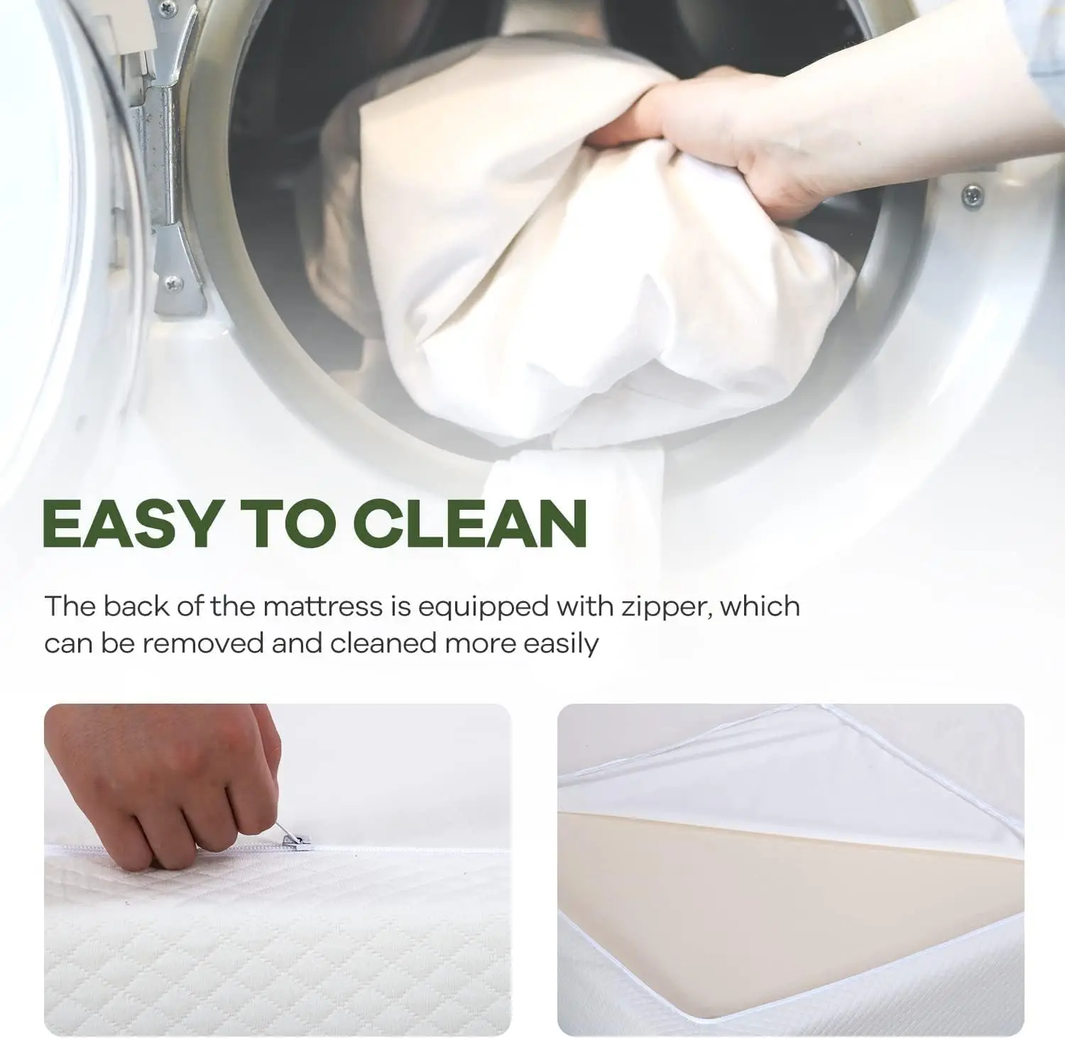 8 Inch Queen Gel Memory Foam Mattress Pressure Relieving, Cooling Gel Foam, Material & Construction，Bed-in-a-Box, White 3