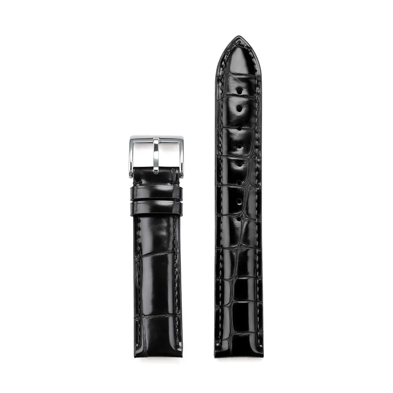 Glossy Genuine Leather Watch Strap – Universal Wrist Bracelet