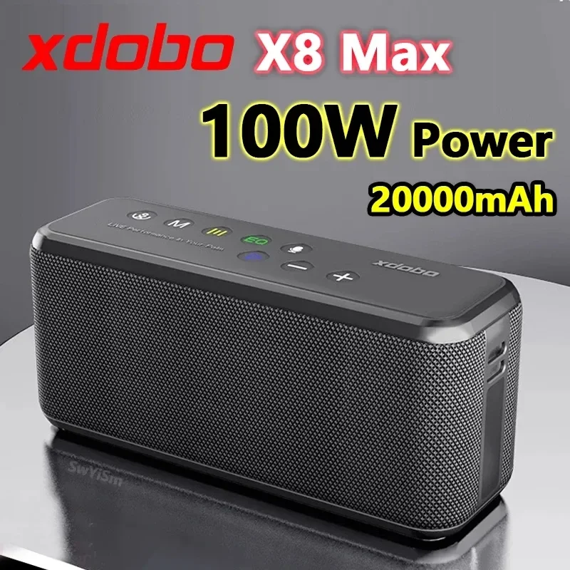 Xdobo 100 Вт X8 Max музыкальный плеер, портативные беспроводные Bluetooth колонки, TWS сабвуфер, 20000 мАч, аккумулятор, зарядное устройство