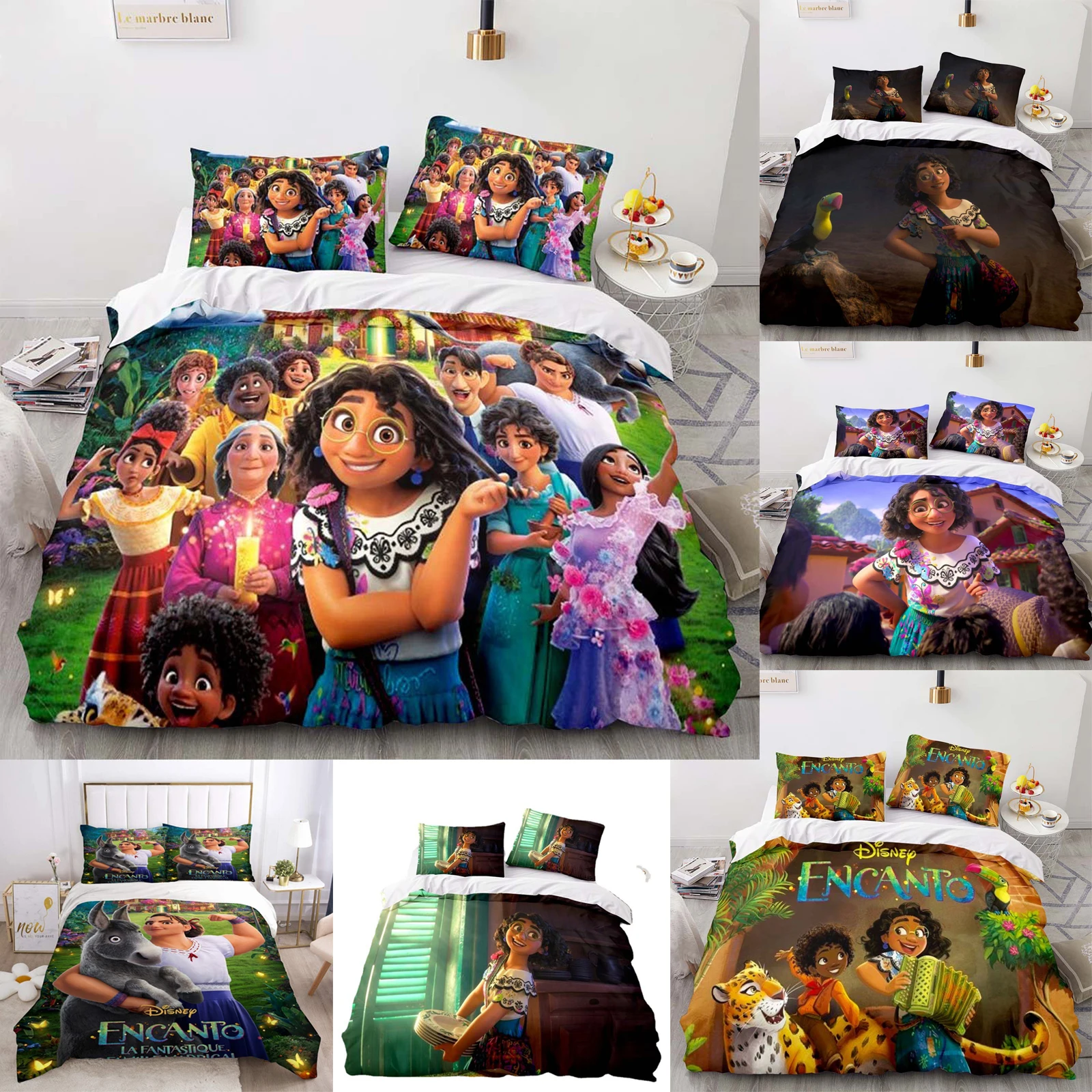 

Disney Encanto Kawaii Bedding Set Pillow Case Sheet Cartoon Bed Textile Duvet Cover Single Double Twin For Children