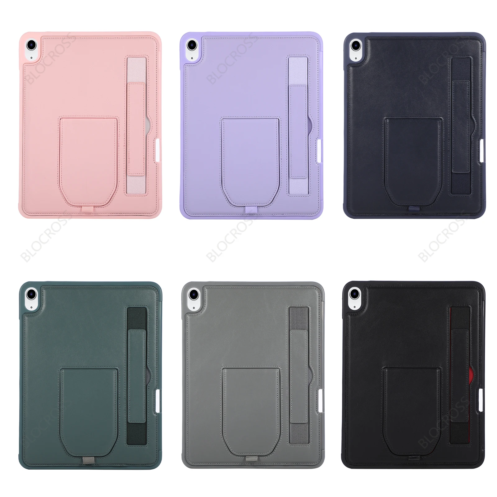 Premium Leather Tablet Case with Wrist Band and Stand Cover