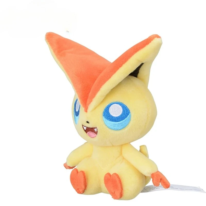 Kawaii # 494 Victini Plüschtiere Cartoon-Plüschpuppen Dekokissen Geburtstagsgeschenk für Kinder Freunde Jungen Heimdekoration